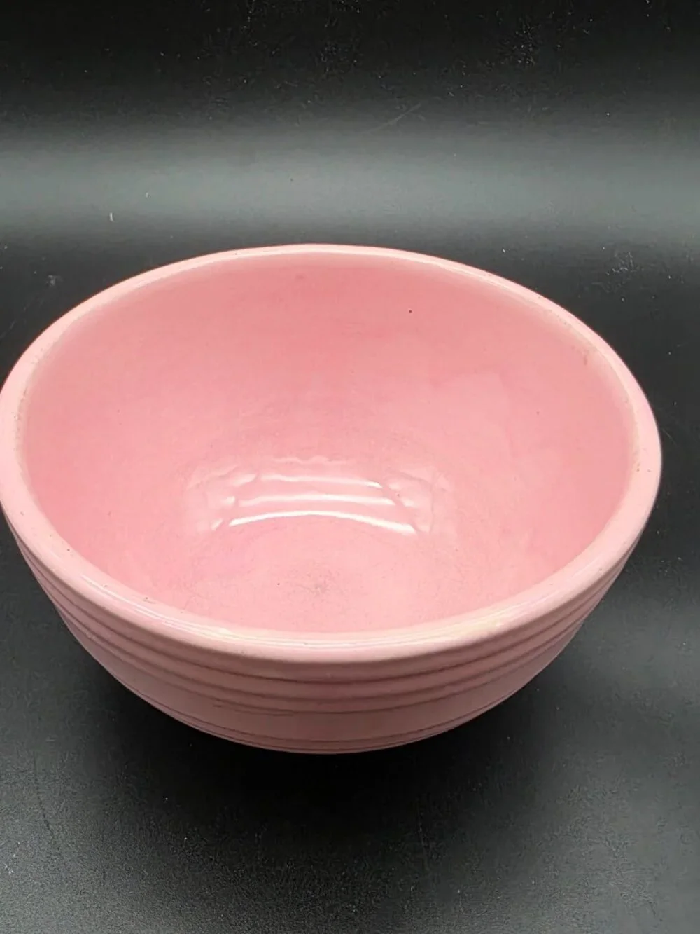 RARE Vintage McCoy USA Pink Ribbed Beehive Oven Proof Mixing Bowl 6” Wide
